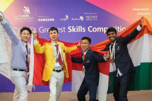 Kiran Sudhakar after winning Bronze Medal in Prototype Modelling