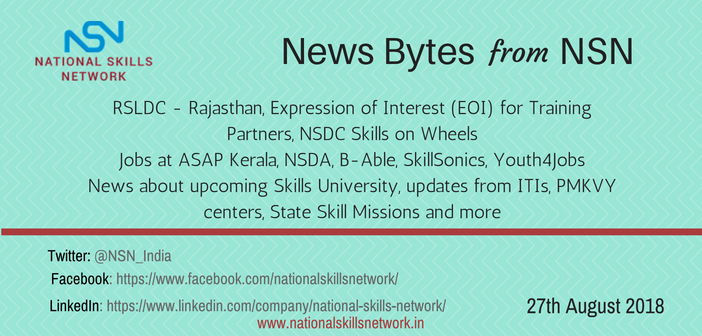 Skill Development Newsbytes 27th Aug 2018