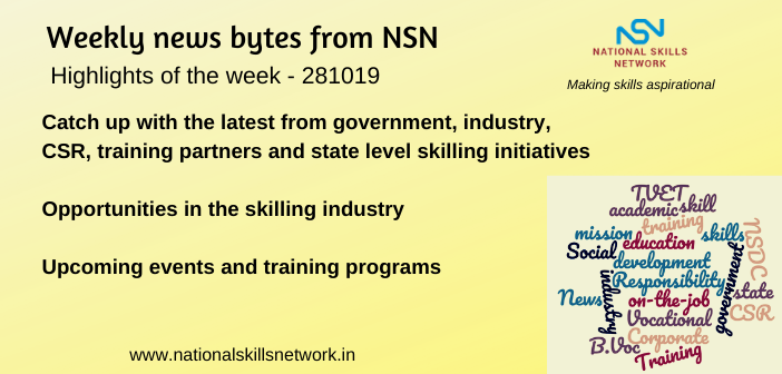 News Bytes on Skill Development and Vocational Training – 281019