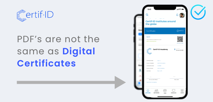 PDFs are not the same as digital certificates
