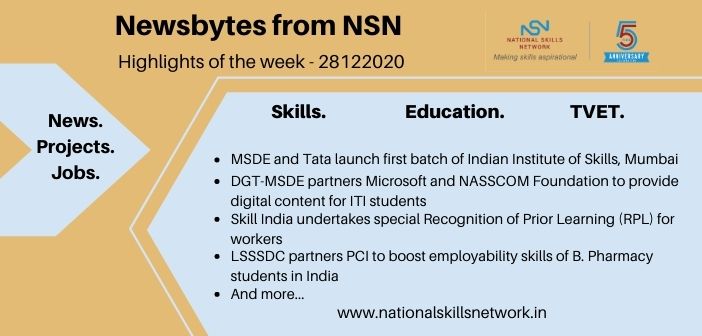 Newsbytes on Skill Development and Vocational Training – 28122020