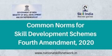 Common Norms for Skill Development Schemes Fourth Amendment, 2020