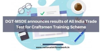 DGT-MSDE announces results of All India Trade Test for Craftsmen Training Scheme