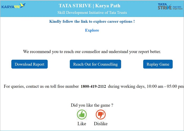 Karya Path – Tata STRIVE’s Self-Assisted Career Counselling Solution 6