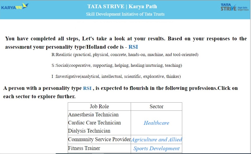 Karya Path – Tata STRIVE’s Self-Assisted Career Counselling Solution 9