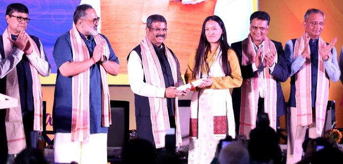 Prime Minister Narendra Modi addresses students at the second 'Kaushal Deekshant Samaroh'