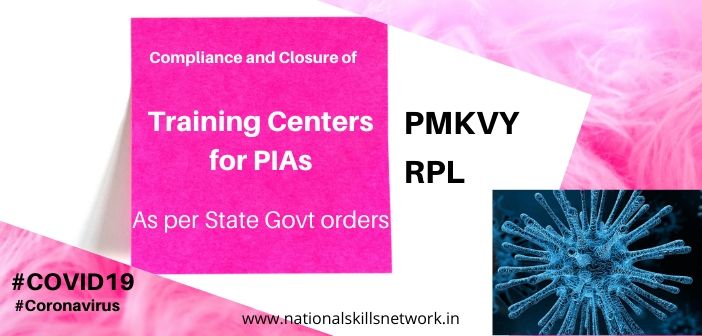 Notification for PMKVY Training Partners - Coronavirus