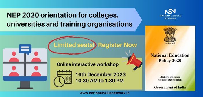 NEP 2020 orientation for colleges, universities and training organisations